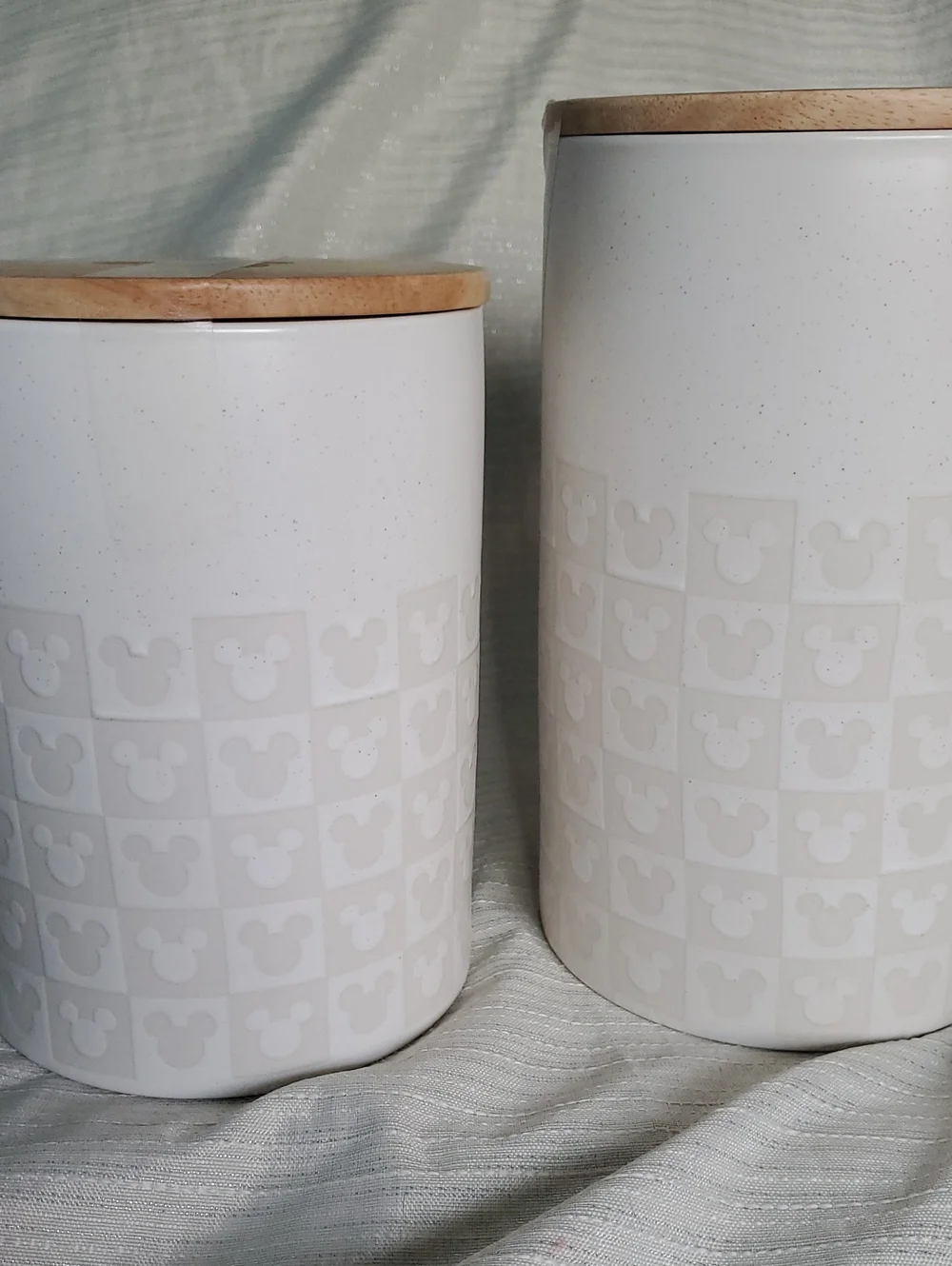 Mickey Mouse Checkered Ivory Canister Set